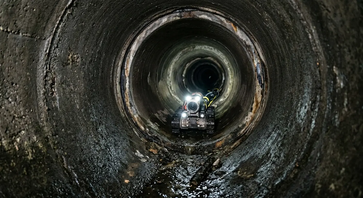 Robotic sewer camera inspecting pipe interior for Sewer Line Cleaning in Payson